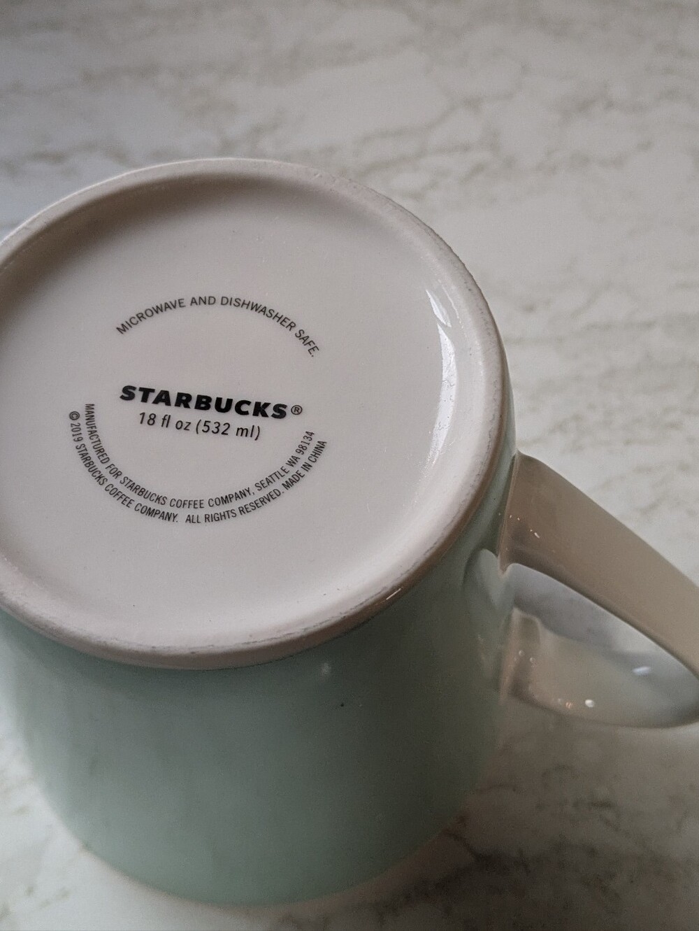 Starbucks Mint Green Ceramic Mug with Holiday Wreath Design 2019 - Picture 4 of 4